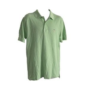 Brooks Brothers Polo Shirt Medium Green Performance Golf Sheep Logo Pima Cotton